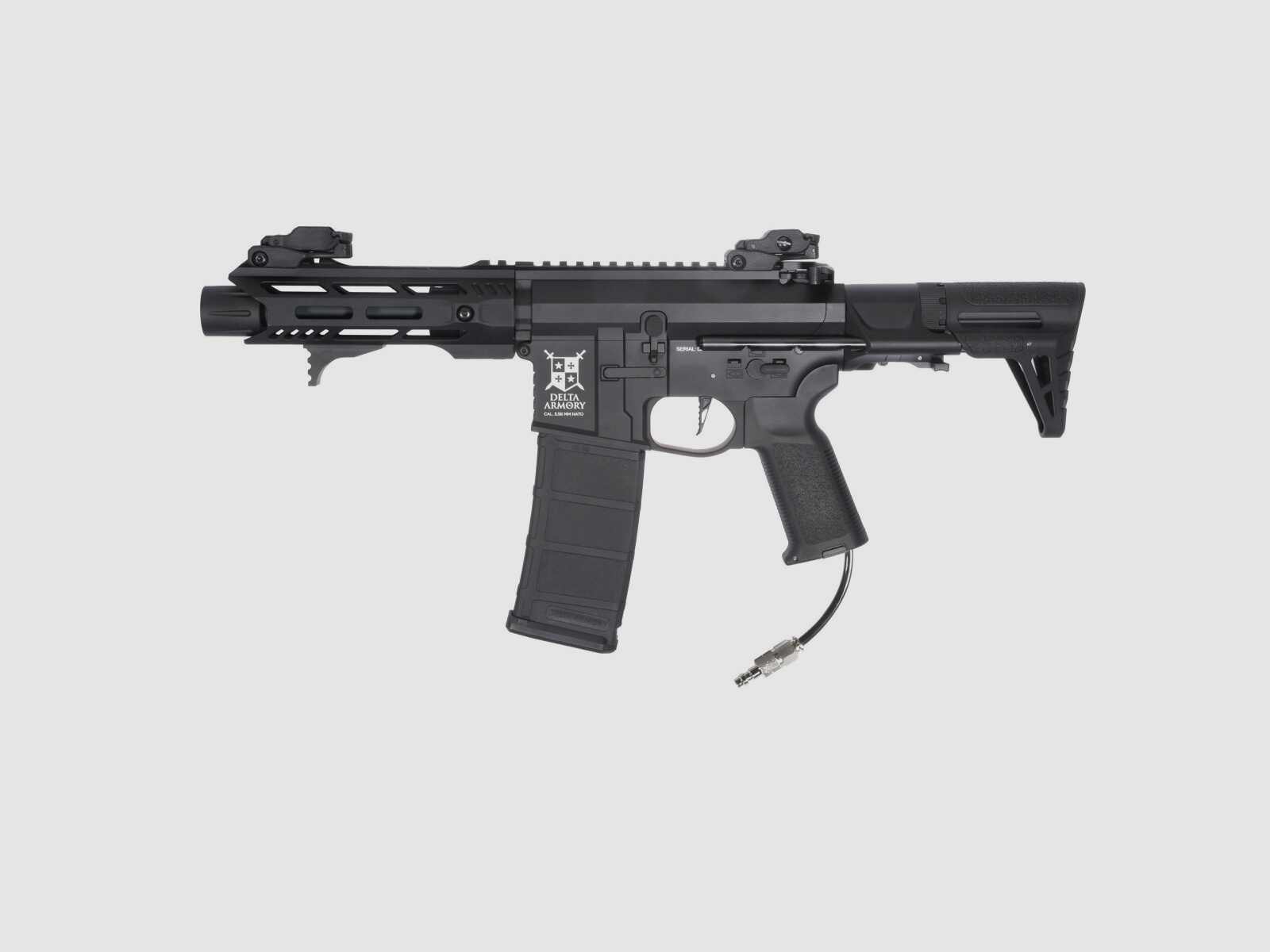 Delta Armory Airsoft Gewehr AR15 TALOS 1 PDW ALPHA Eagle mit GATE PULSAR HPA in Schwarz