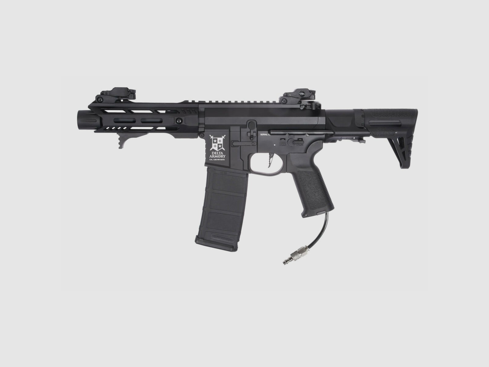 Delta Armory Airsoft Gewehr AR15 TALOS 1 PDW ALPHA Eagle mit GATE PULSAR HPA in Schwarz