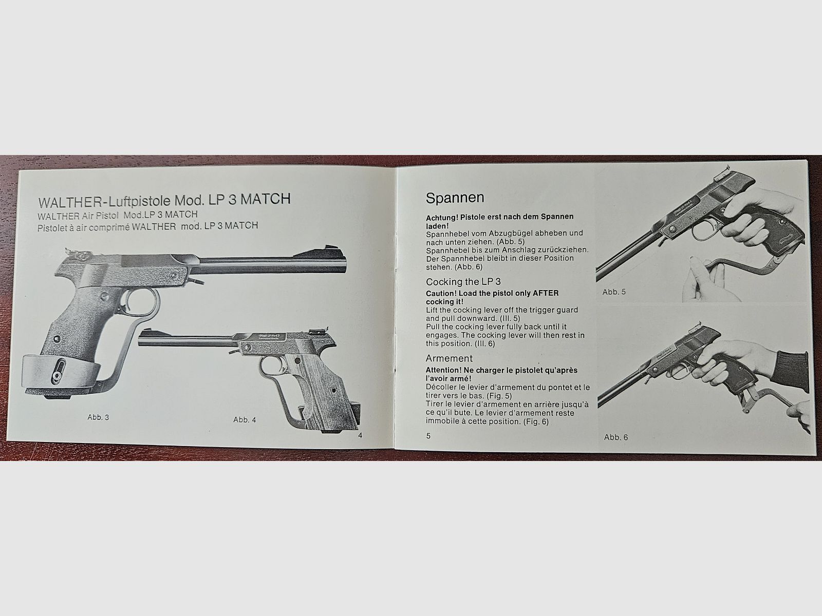 Istruzioni originali per l'uso della pistola ad aria compressa Walther 3, immagine 3 di 3