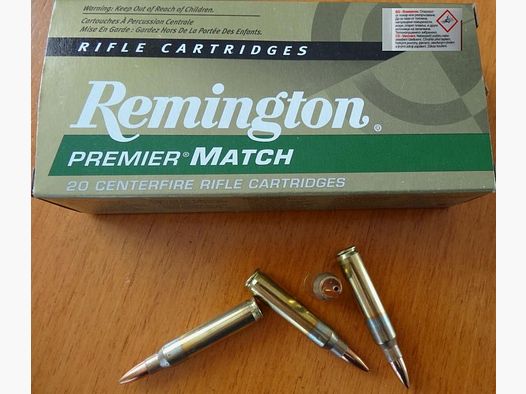 Remington 20 cartouches : Remington Premier Match, 52 grs HPBT Cal. 223 Rem.