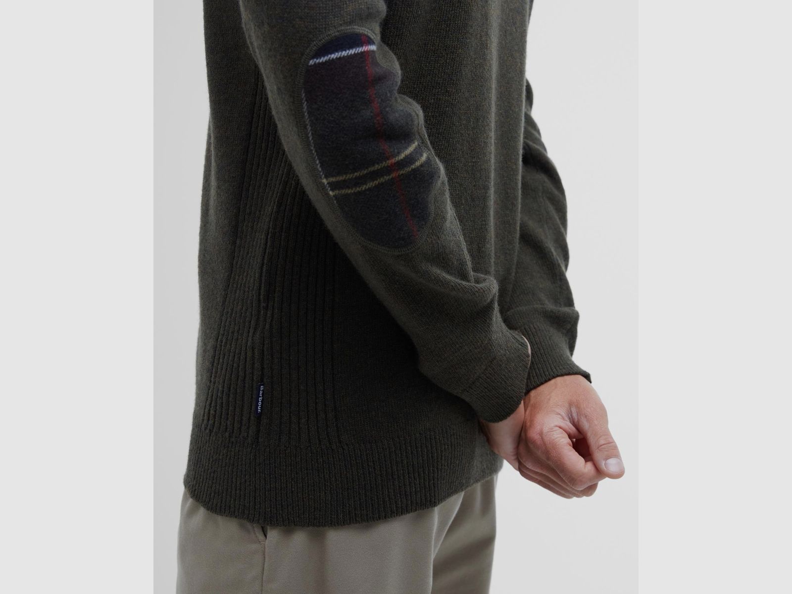 BARBOUR Holden Half Zip Sweater Olive Marl