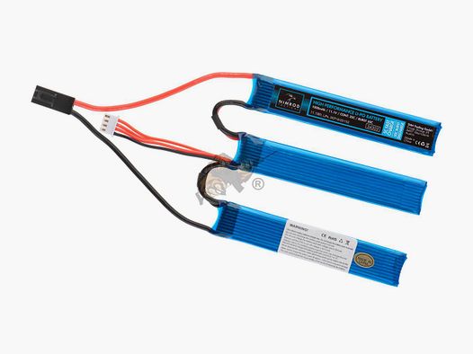 Nimrod Airsoft LiPo Akku 11.1V 1000mAh, 25C dreiteilig - Mini Tamiya