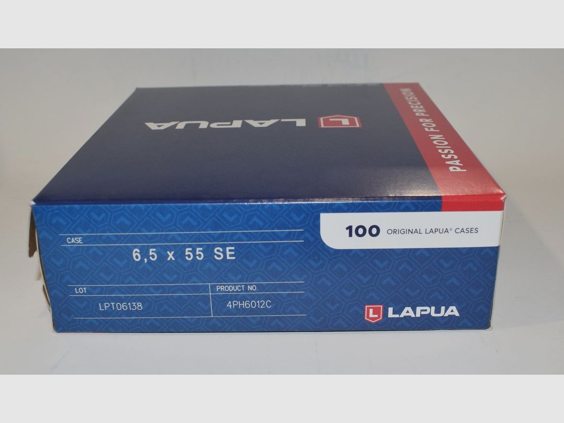 Box mit 100 Hülsen LAPUA Kal. 6.5×55 Schweden