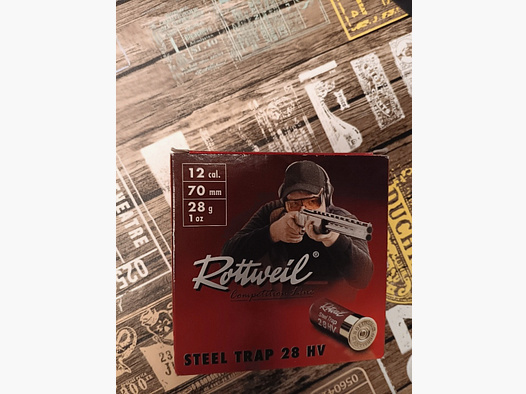 Rottweil Steel Trap HV Stahl // No. 7 // 2,5mm//Schrotmunition 28 gr.//750 Schuß Kal. 12/70