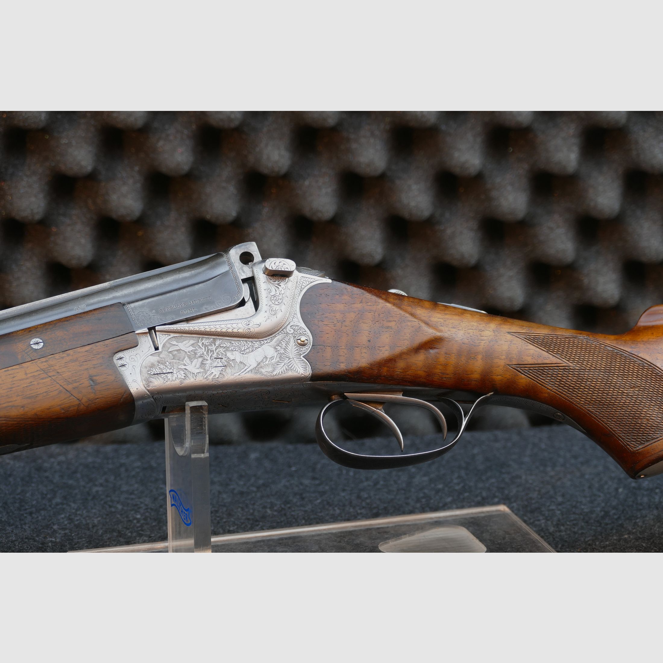 Merkel 201E — Escopeta de doble cañón, Cal. 12/70 (Suhl / 1970)