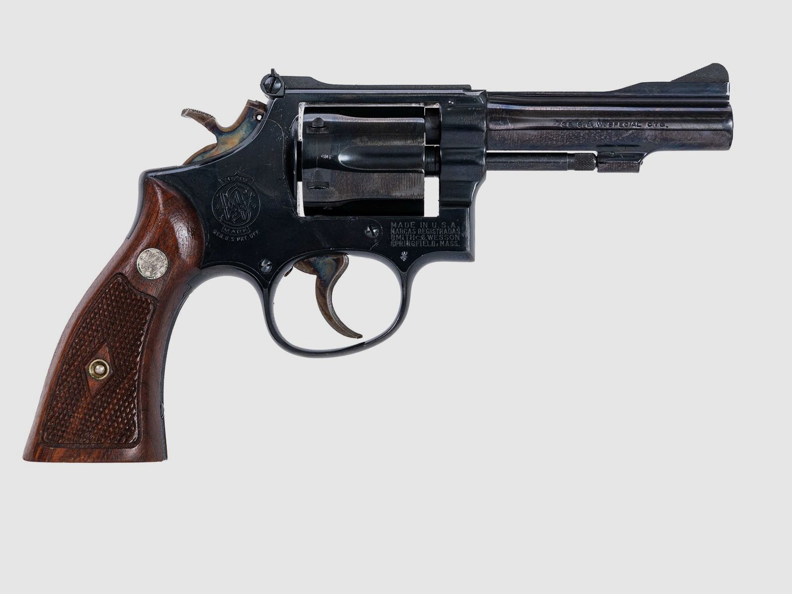 Smith & Wesson Mod. 15-2 , verstellbare Visierung, Holzgriffschalen, brüniert, .38Special