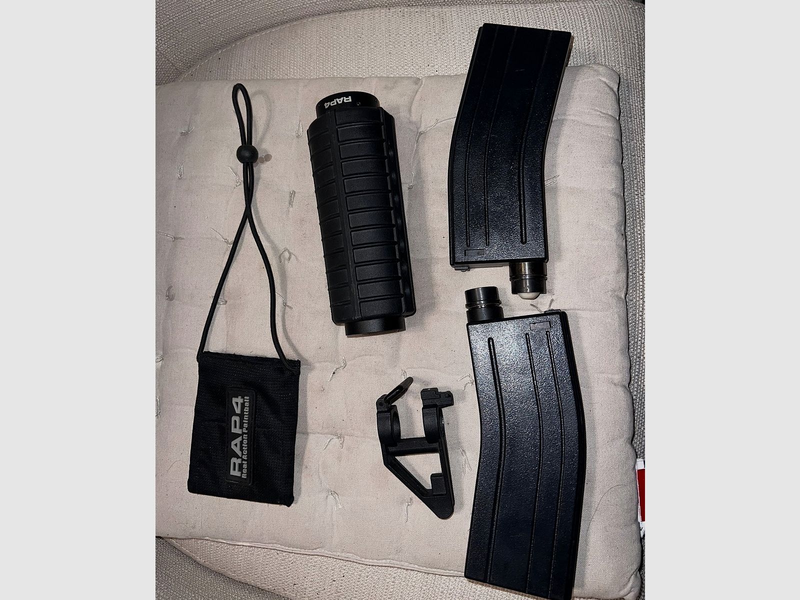 Rap4 t68 Set parts original m4 handguard ar15 triangle rear sight barrel sock 2 magazines cal .68