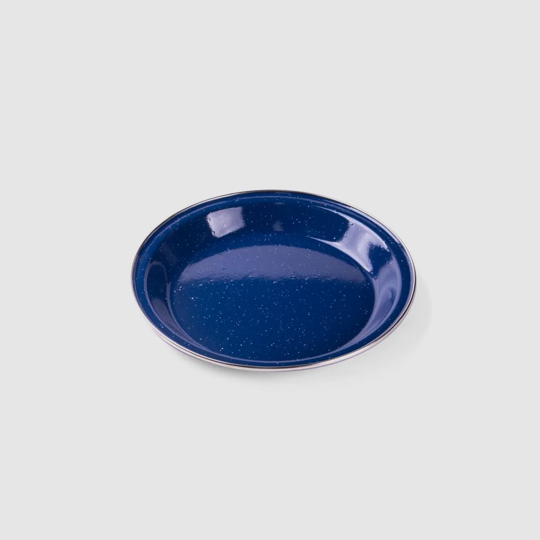 Groot emaille camping servies set 12-delig in blauw