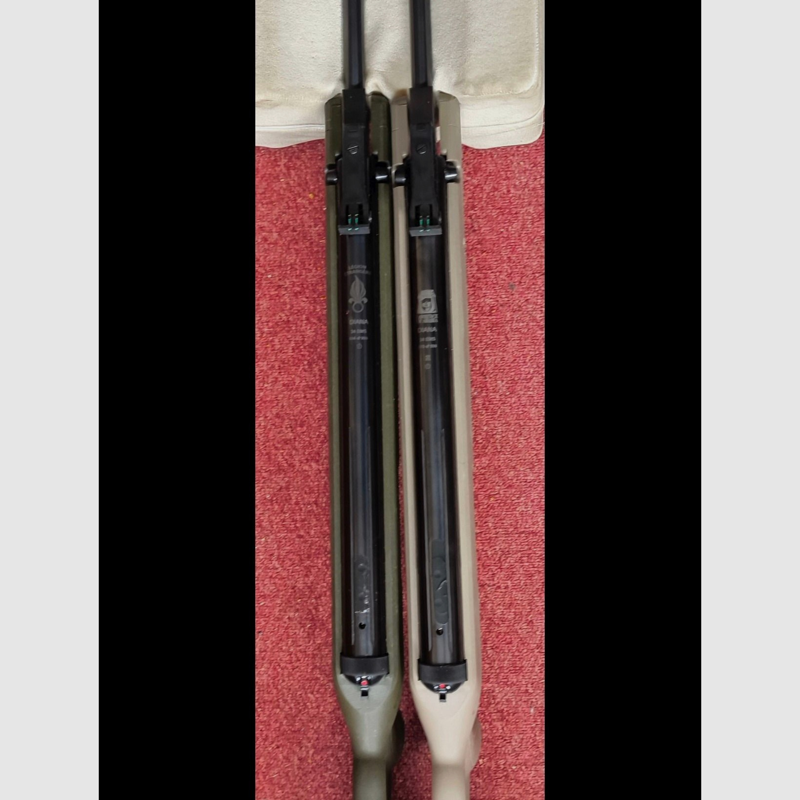 deux × Diana 34EMS éditions spéciales couleur OD Green - Légion étrangère & couleur sable - Lawrence d'Arabie, très peu tiré, état optique et fonctionnel impeccable, comme neuf !!