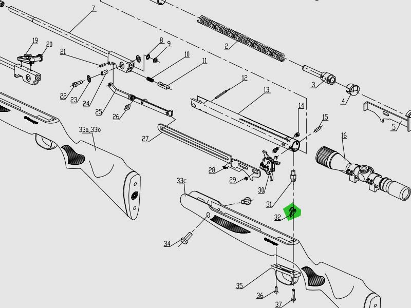 FĂĽhrungsblech fĂĽr Haltebolzen fĂĽr luftgewehr Stoeger X50, Ersatzteil