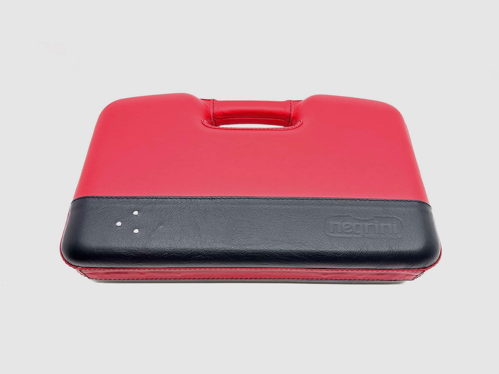 Negrini Lusso 2028TPL Pistolenkoffer Leder rot / schwarz mit Swarovsky-Stein 325x165x70mm, Bild 1 von 5