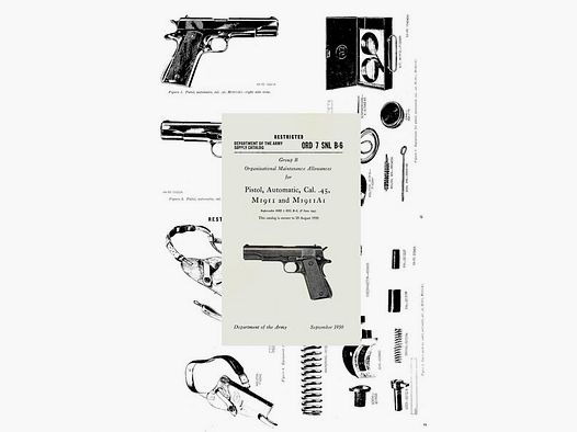 Nachdruck US-Ersatzteilliste für Colt 1911 Government + Zubehör
