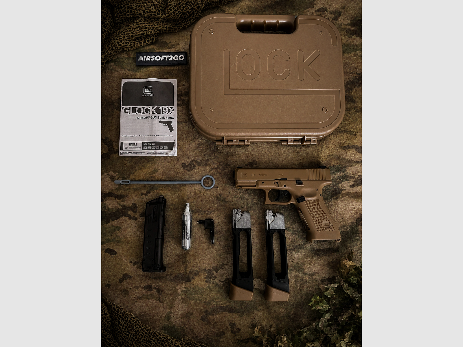 Glock 19x Coyote Airsoft 2 magazyny