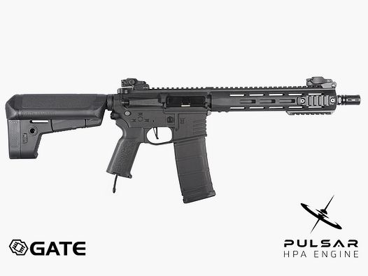 Delta Armory M4 AR15 M-LOK 10 Zoll CHARLIE GATE PULSAR HPA Airsoft Gewehr in Schwarz