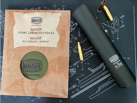 Wenig gebrauchter "Mauser by A-Tec" Schalldämpfer für alle .30 & 8 mm Kaliber, sowie bis Kaliber 6.5 zu verkaufen