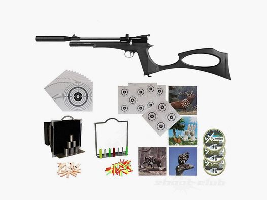 Diana Bandit Black Pressluftpistole 4,5mm Diabolos Supertarget Set