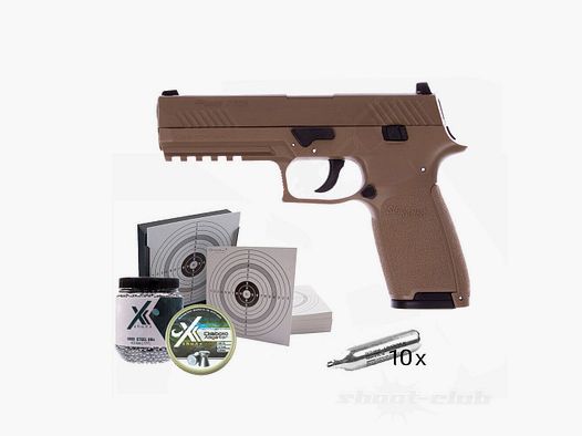 Sig Sauer P320 4,5mm BBs coyote tan - Kugelfang-Set