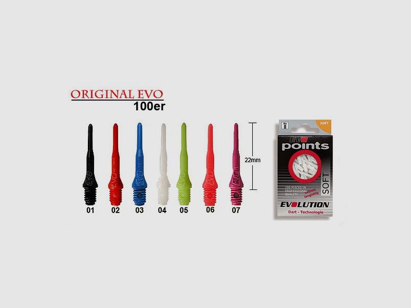 Dartpoint Evo Points black 100 pieces Dart & accessories