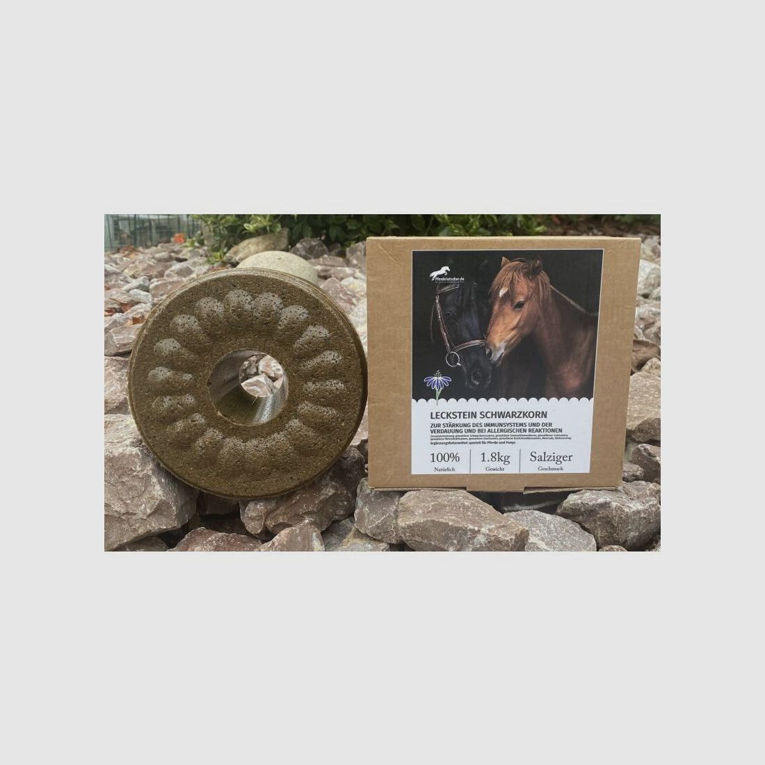 Wildlutscher Leckstein für Pferde und Ponys Schwarzkorn - Immunsystem & Verdauung 1,8 kg