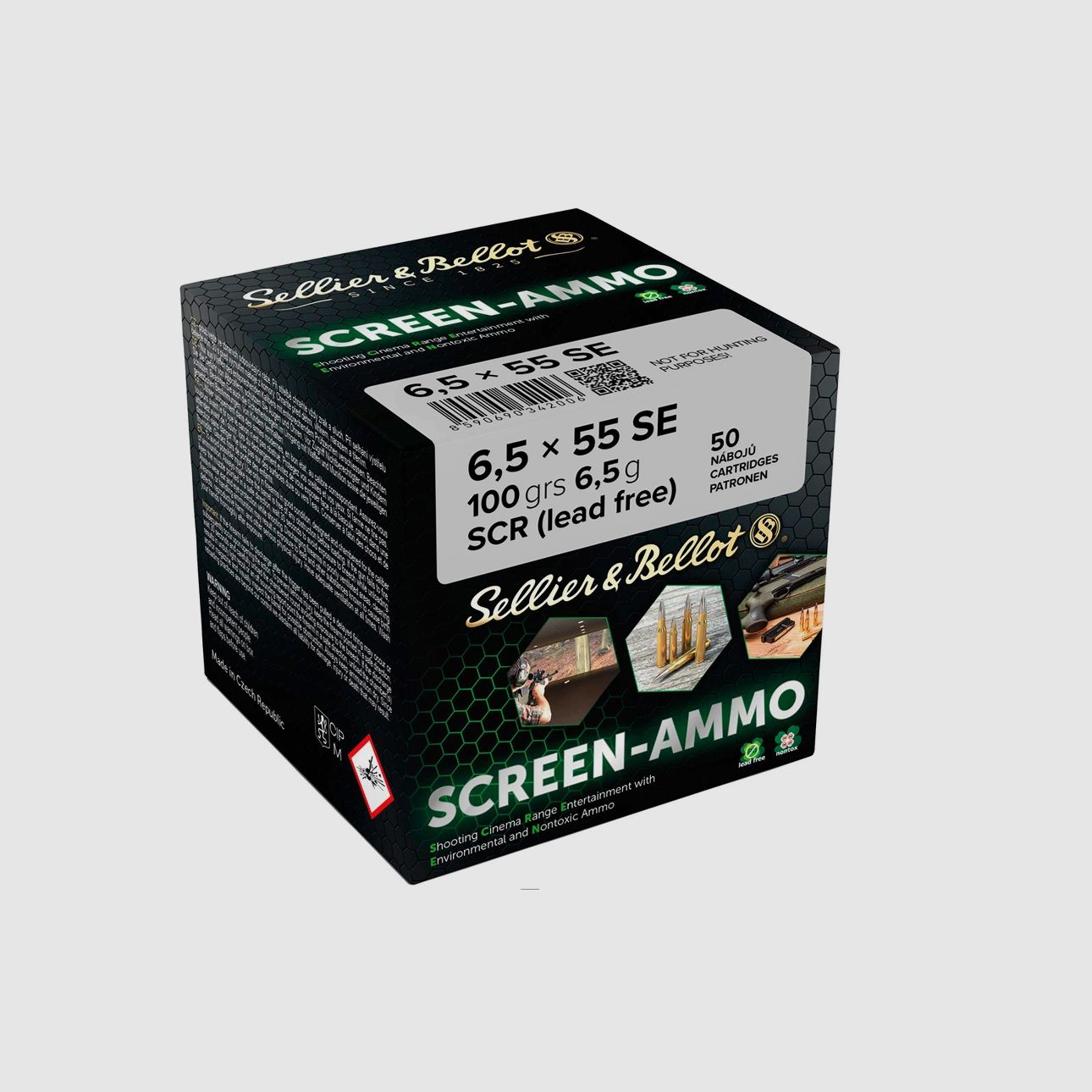6,5x55 Screen-Ammo SCR Zink 6,5g/100grs. Sellier & Bellot