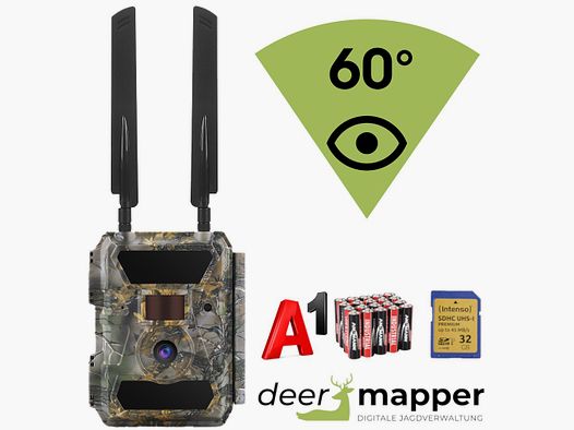 2x DEERMAPPER Wildkamera 4G Profi-Set inkl. Solarpanels