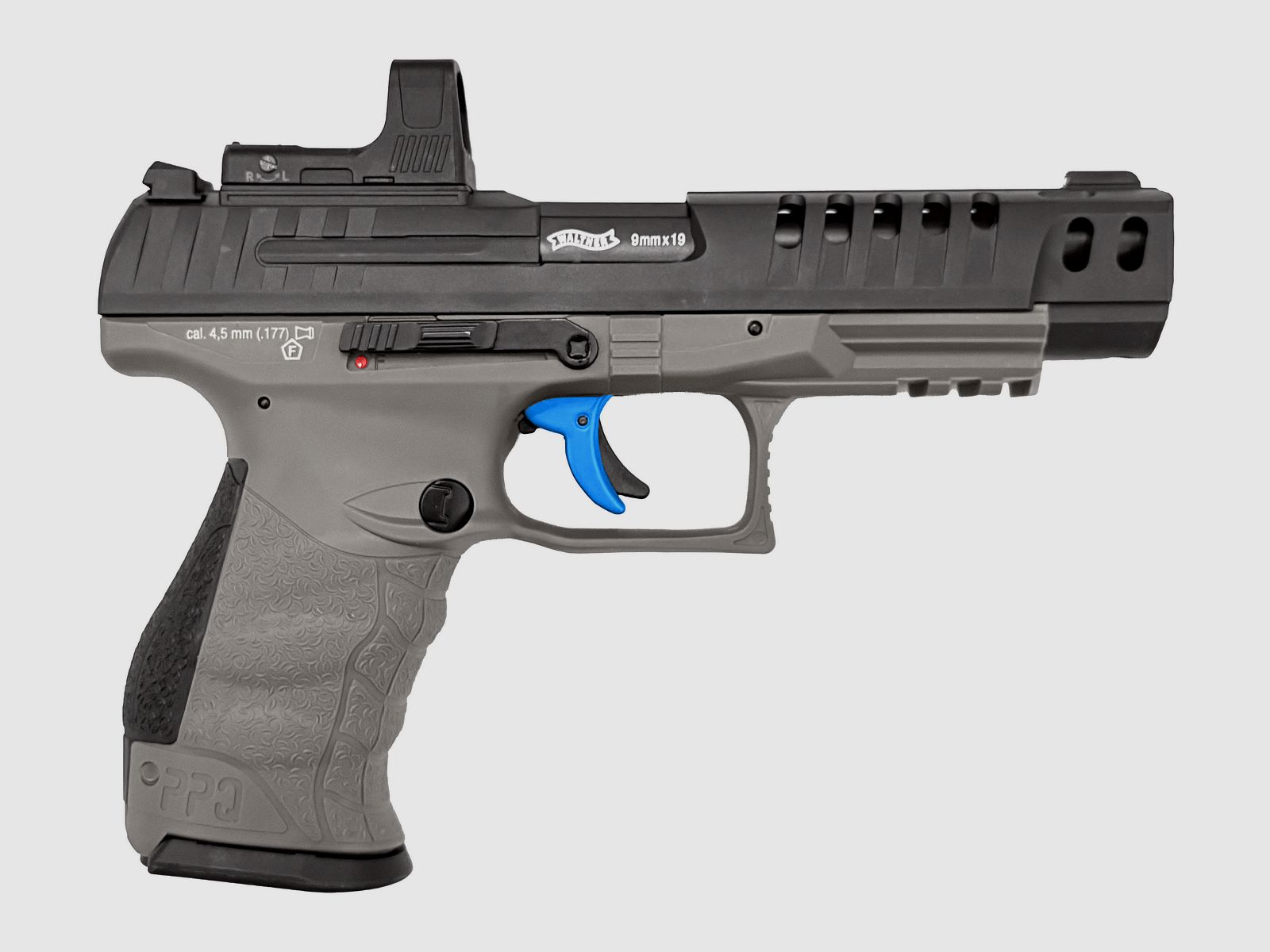 Walther PPQ M2 Q5 Match Combo CO2 pistola de aire 4,5mm diabolo blowback deslizamiento de metal negro/gris + RedDot - NUEVO