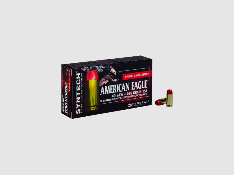 Federal Handgun Ammunition American Eagle .40 S&W 10.7g Syntech Jacket Flat Nose