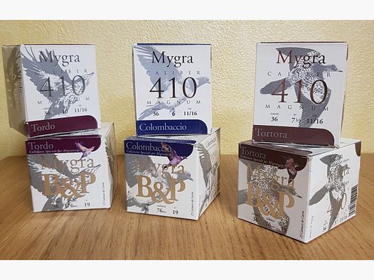 BASCHIERI & PELLAGRI Patronen Kollektion MYGRA Kal. 410