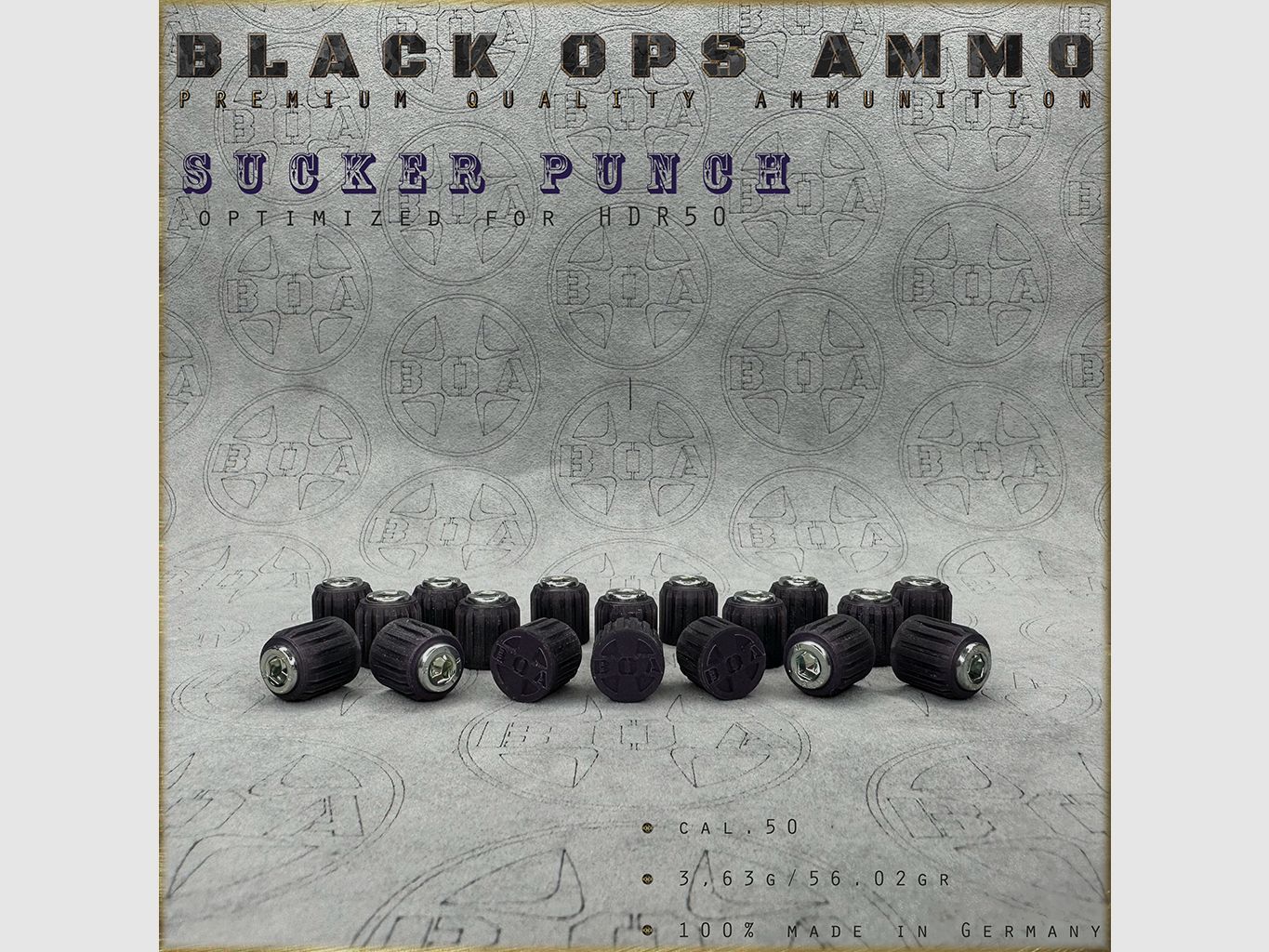 18x + 2 Sucker Punch BLACK OPS AMMO HDR 50 TR cal.50 Munition T4E Umarex HDR50 TR50