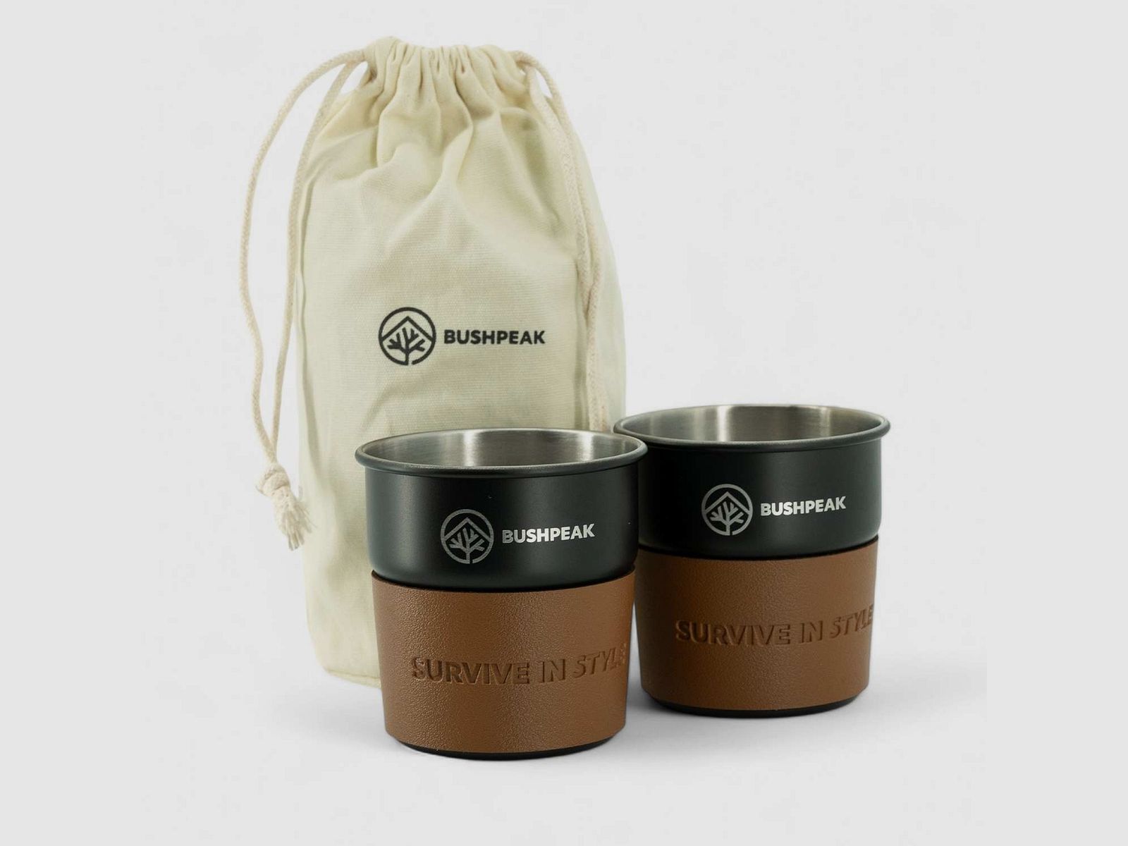 Set de 2 tazas de acero inoxidable Bushpeak