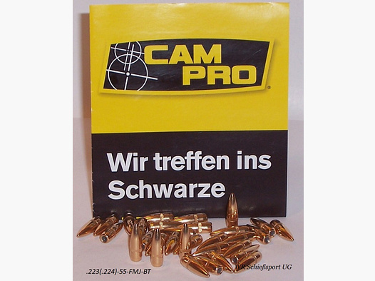 500 CAMPRO Geschosse .223(.224Dia.) - 55 - FMJ-BT- #CP-22355