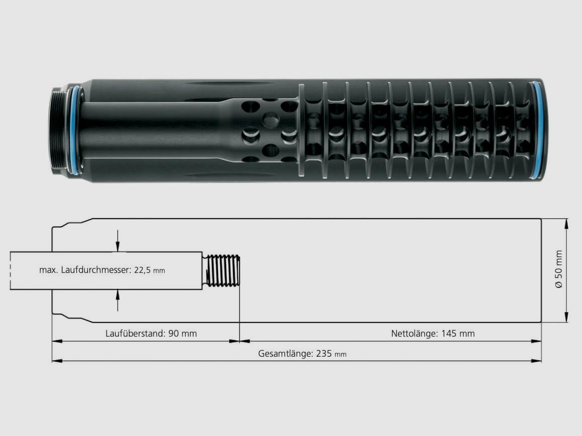 Schalldämpfer ERA SOB1 Kaliber 5,7 - 9,5 mm