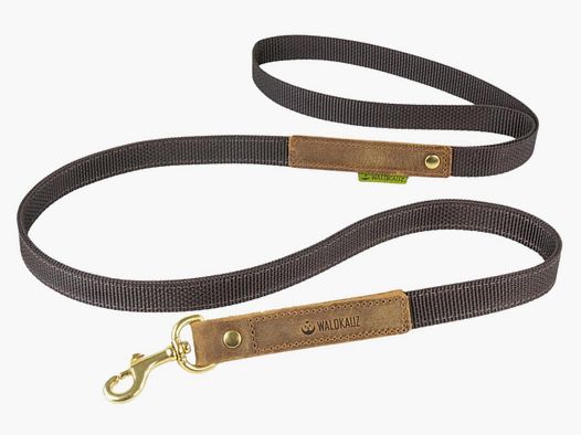 Waldkauz Führleine ''Wadenbeißer'' / Länge 95cm, Breite 20mm Braun