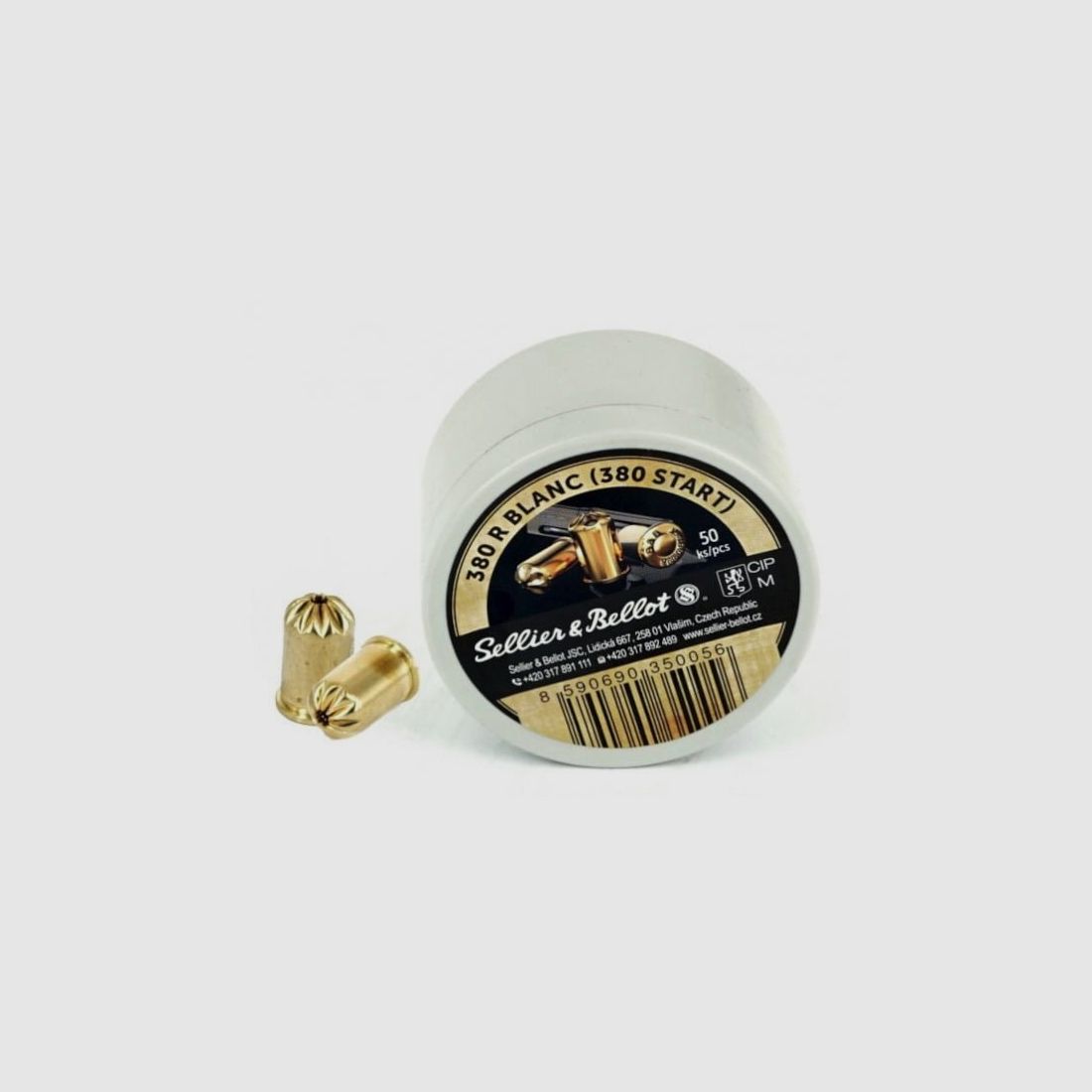 S&B 9mm / .380 R Blanc cartouche à blanc