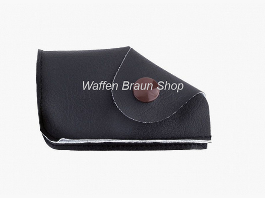 Gehmann korprotect kunstleer zwart, grote uitvoering met twee drukknoopsluitingen voor een verhoogde vizierlijn