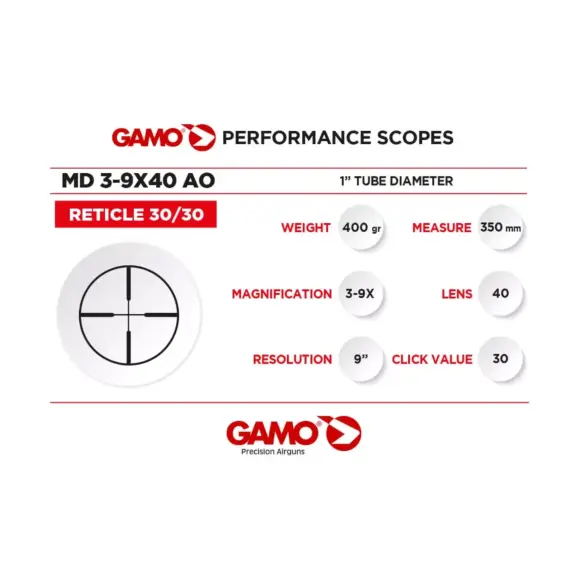 Gamo 3-9X40 WR mira telescópica, imagen 3 de 12