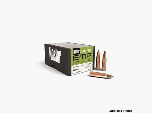 NOSLER – BULLE – EXPANSION TIP 30 caliber (.308″) Spitzer 180grain (11.7grams)