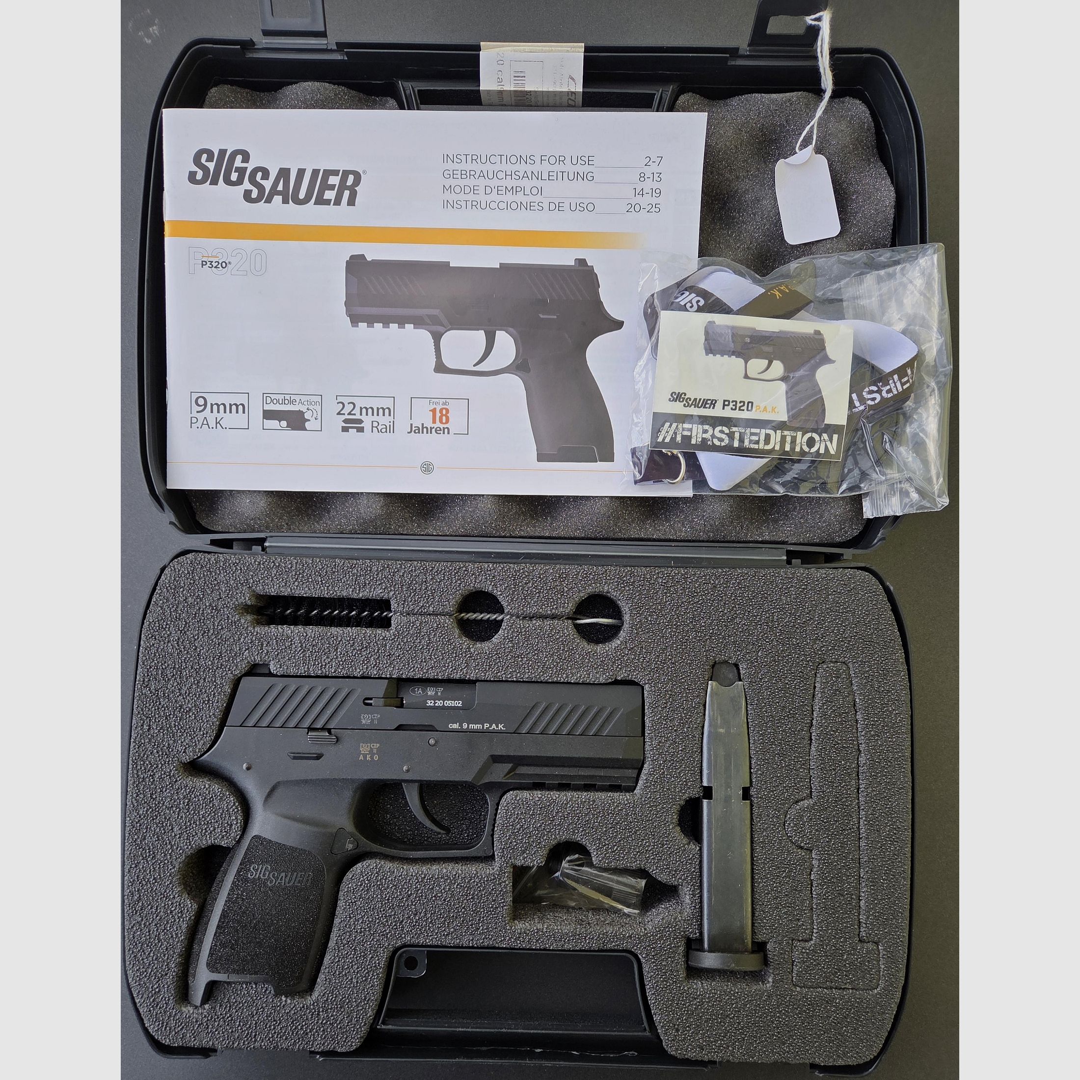 Zeer zeldzaam! Verzamelobject! Verkoop Sig Sauer P320 9mm P.A.K First Edition