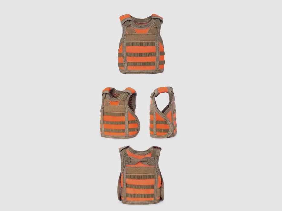 Mini Schutzweste für Bierflasche / Weinflasche / Thermosflasche - Orangerot