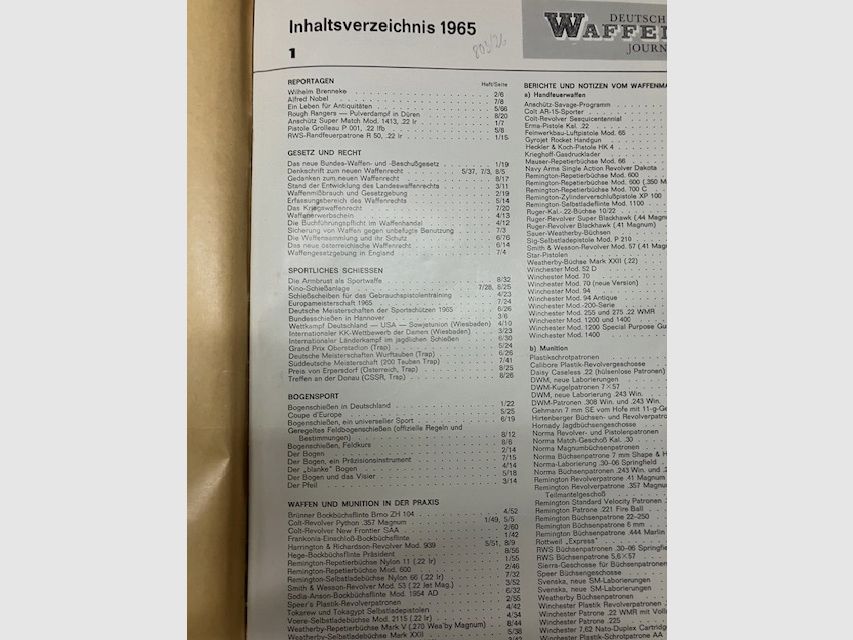Niemieckie Pismo Strzeleckie DWJ Rok 1965 (wszystkie 12 wydań w oprawie)