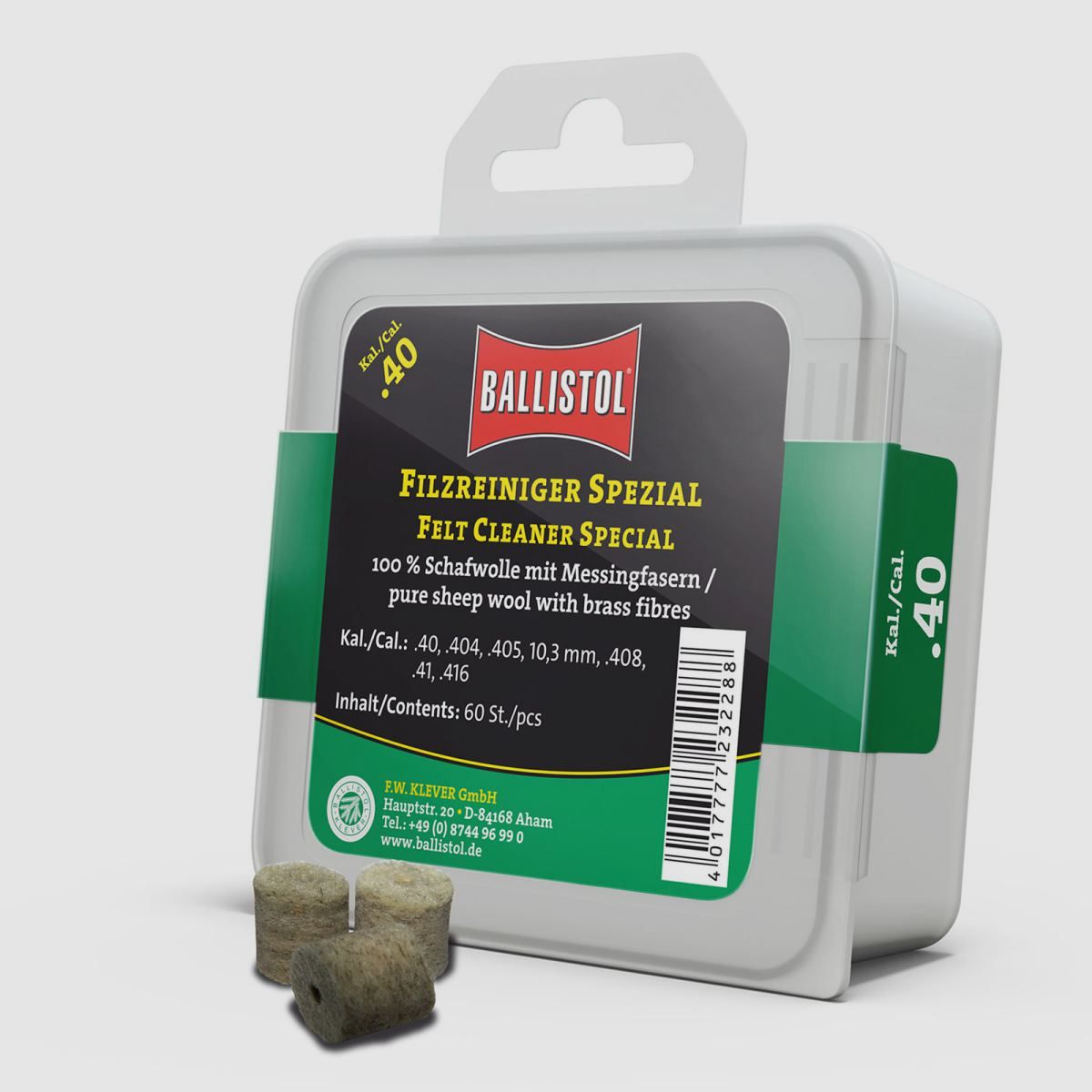 Ballistol Felt Cleaner Special / 60 pcs. / Cal. .40