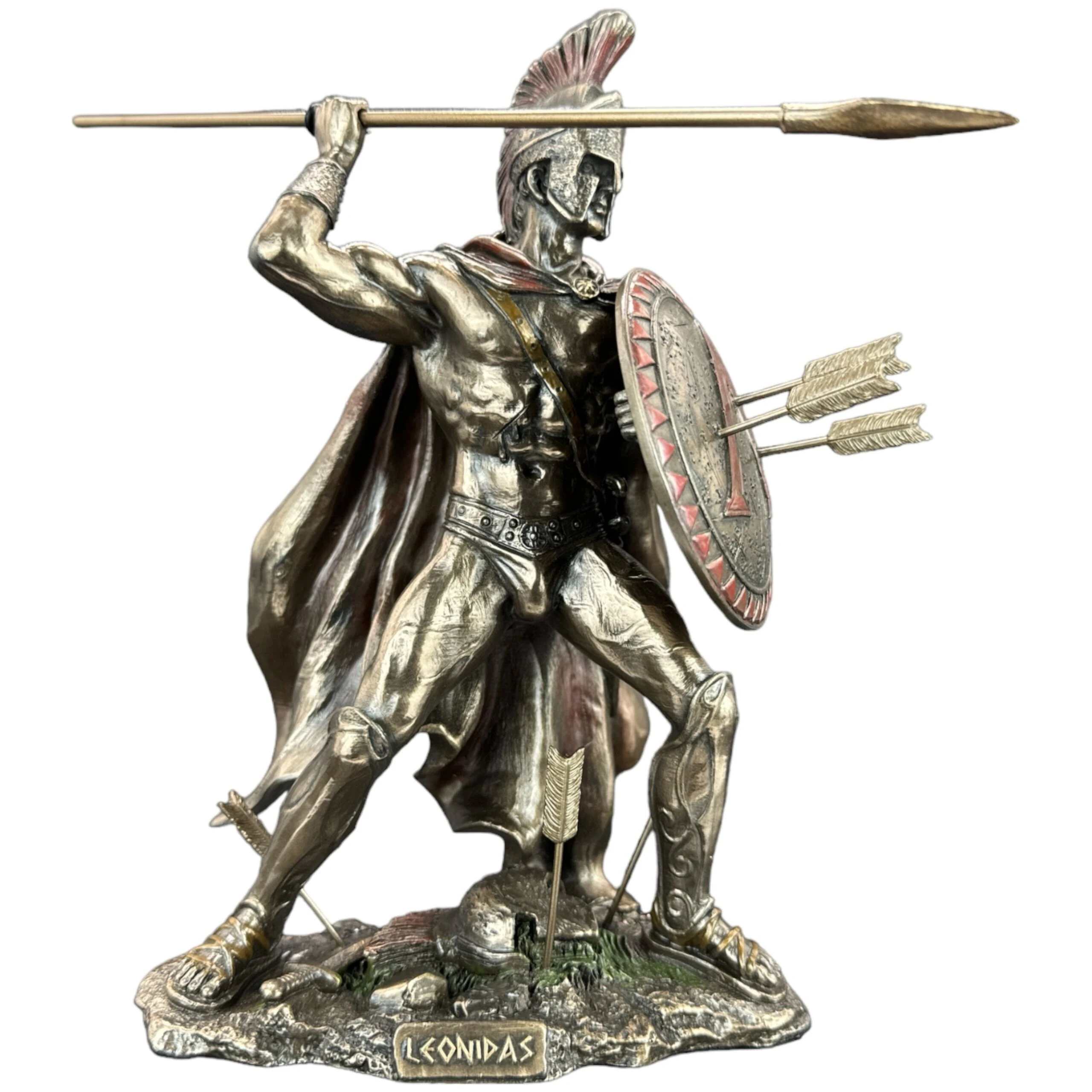 Escultura exclusiva figura Rey de Esparta Leónidas 20 cm, Veronese