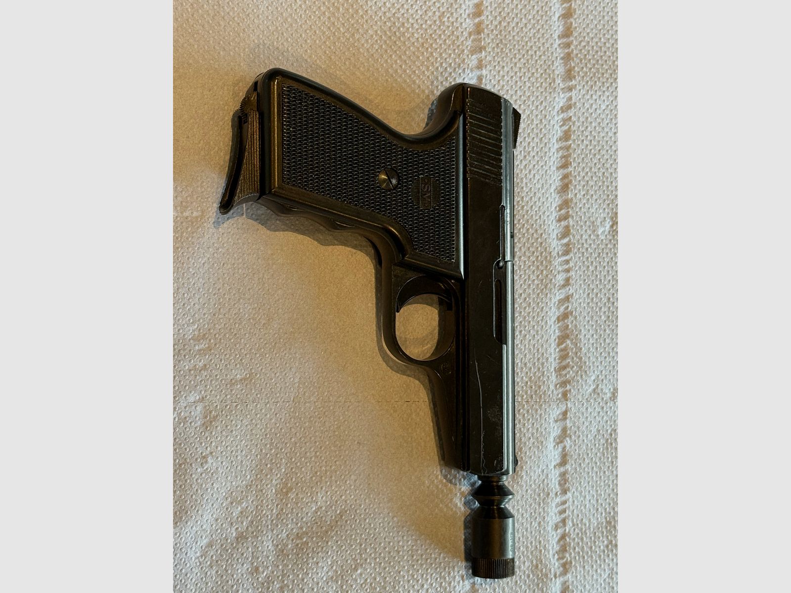 SM Rhöner SM 80 – Klassische Schreckschusspistole im Kaliber 8mm P.A.K. (PTB 267, Beschuss KC 1992)