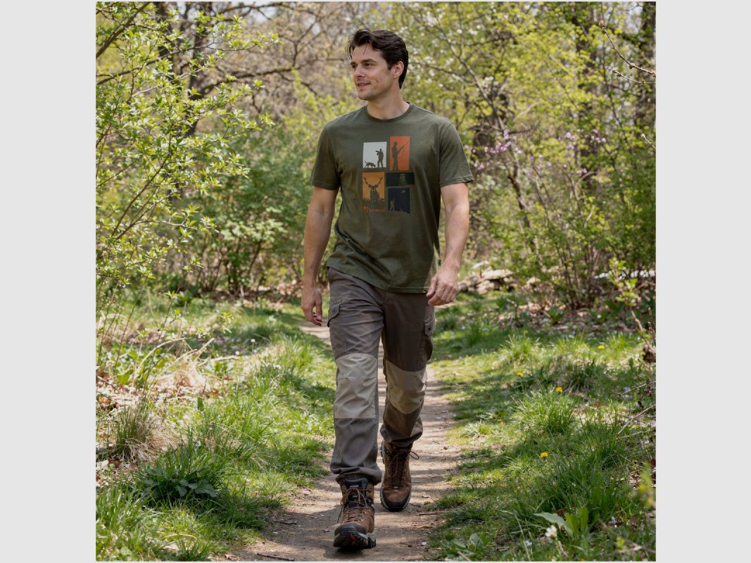 Pinewood Hunting T-Shirt 5476 Olive Mel, image 4 of 4