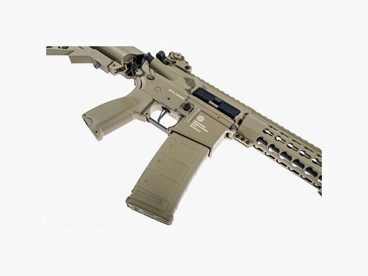 Grand Power AR15 KeyMod 10 inch CHARLIE ETU Delta Armory Tan S-AEG Airsoft Rifle Free from 18 years