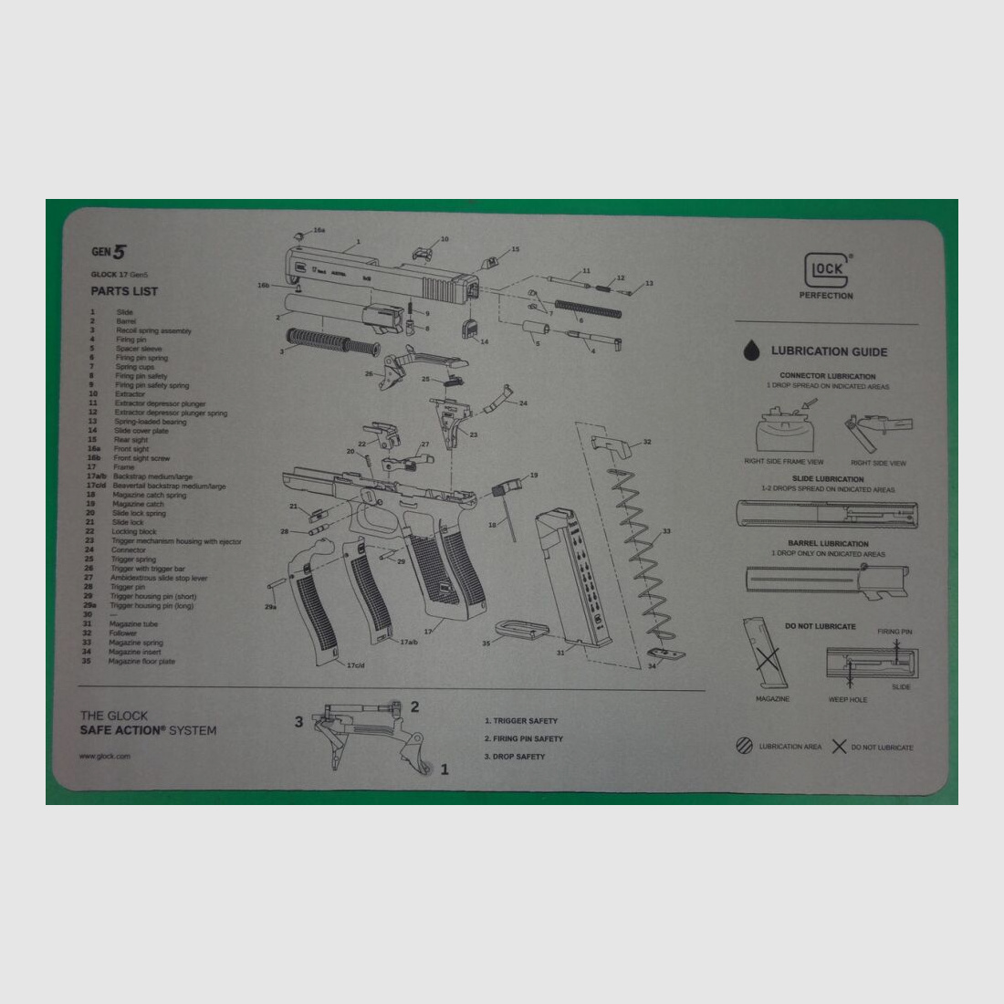 Glock Auflage- Zerlegematte