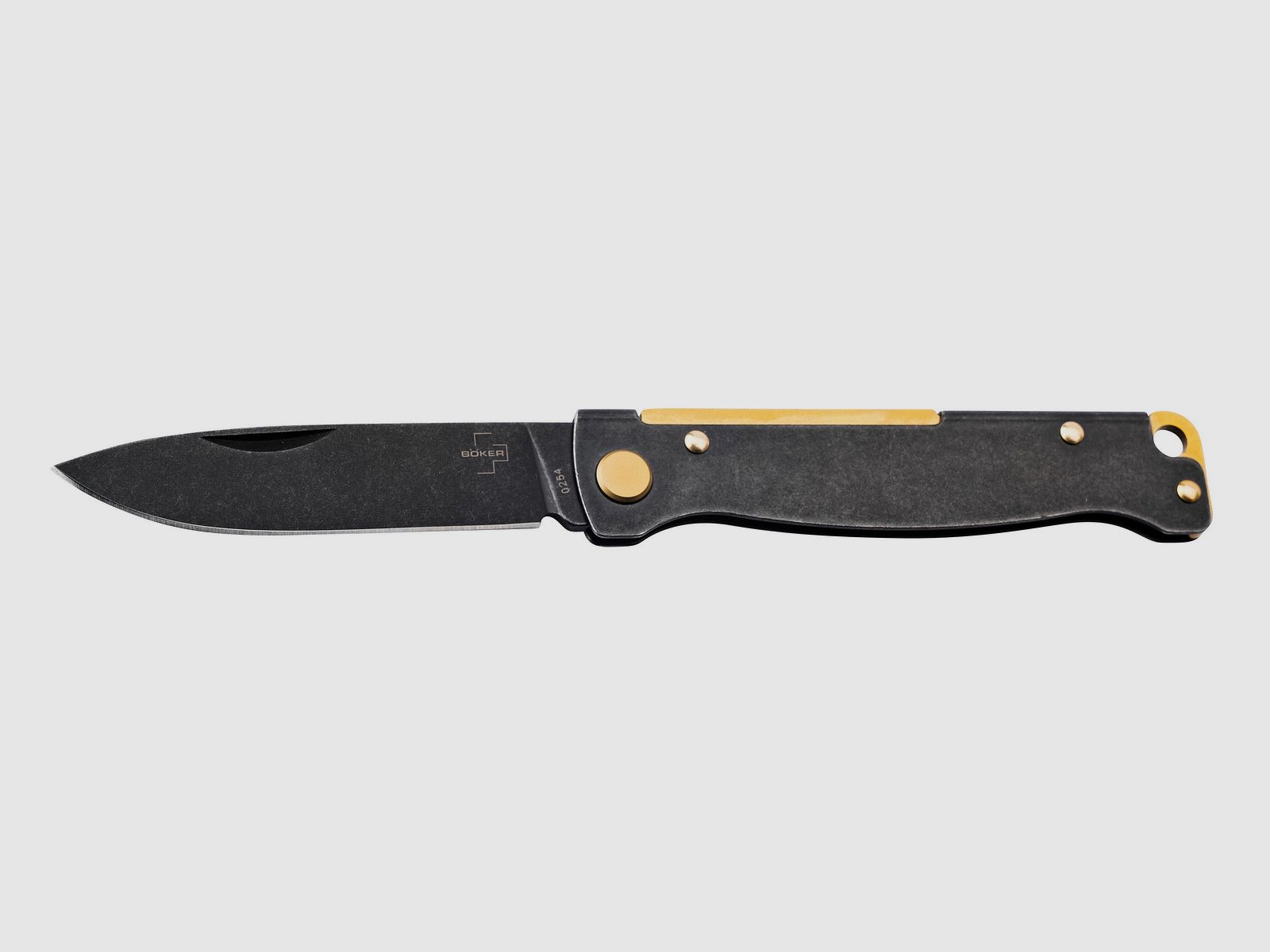 Bker Plus Taschenmesser Atlas Black Stonewash Brass