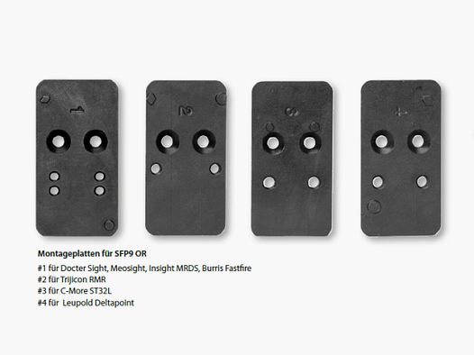 HECKLER & KOCH Montage f. Leuchtpunktvisier Montageplatte #3 C-More ST32 f. SFP9-OR    M4-Gewinde