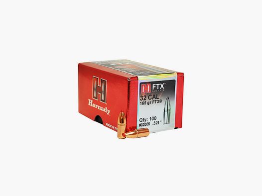 BOX OF 100 BULLETS HORNADY 32 CAL.321 165 GRS FTX
