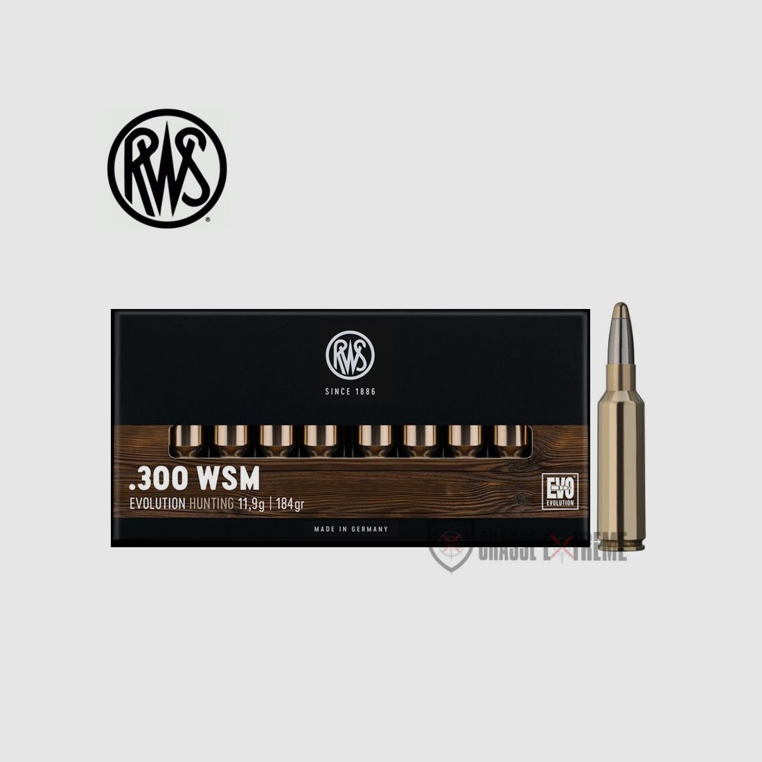 20 Patronen RWS Kal. 300 WSM 184gr Evolution
